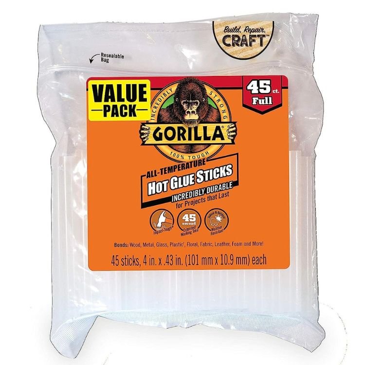 Halte - Gorilla Hot Glue Sticks 4 in Full Size 45 Count Strong and